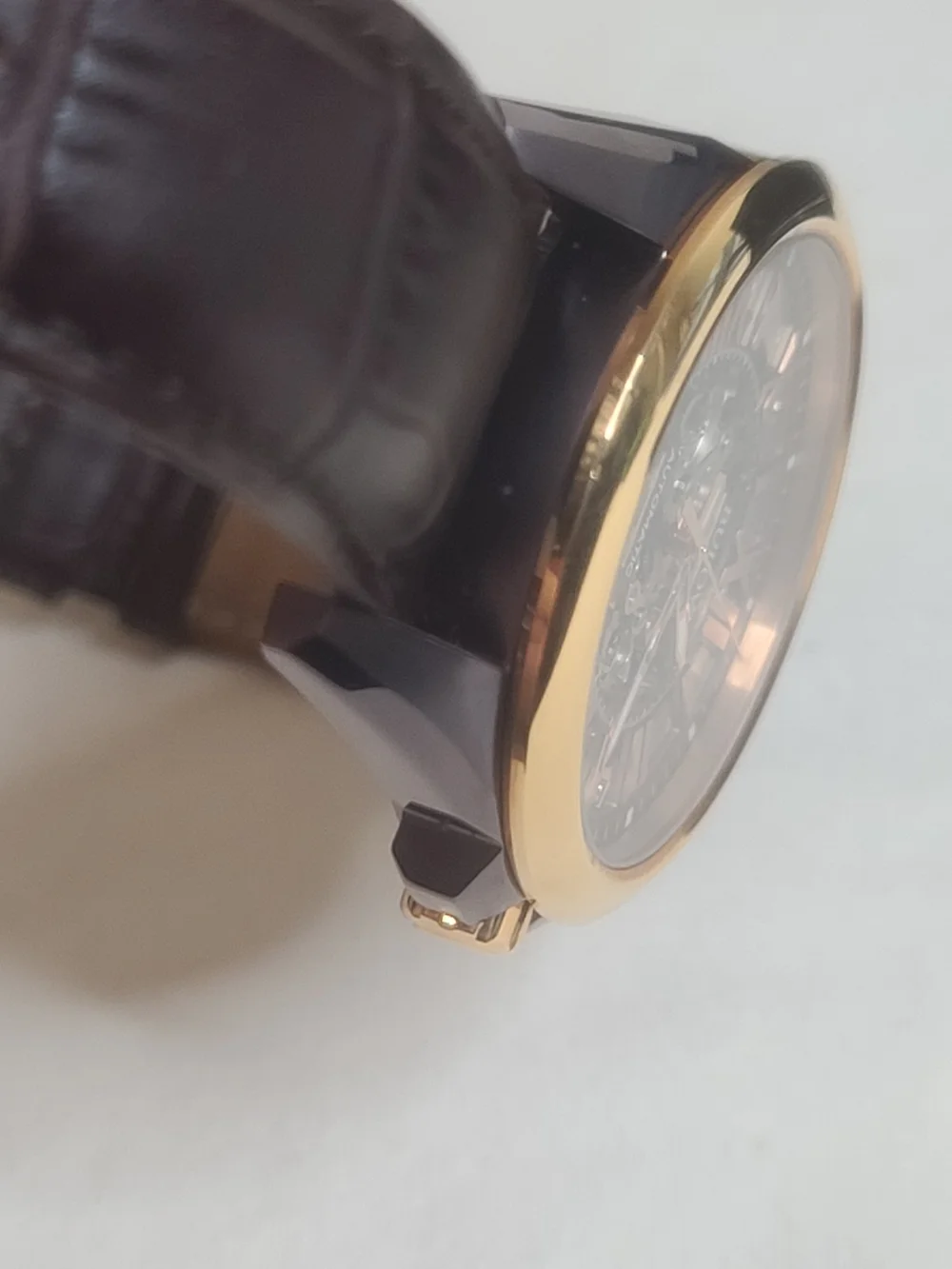 Bulova Men's Sutton Automatic Skeleton Brown Leather Watch 43MM 98A165